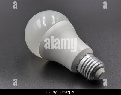 LED new technology light bulb closeup on black. Energy super saving electric lamp is good for environment. Stock Photo