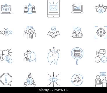 Organizational development outline icons collection. Organization, Development, Change, Management, Process, Learning, Structures vector and Stock Vector