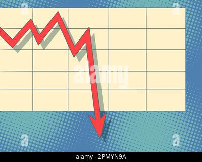 red drop chart. Pop art retro vector illustration vintage kitsch Stock ...