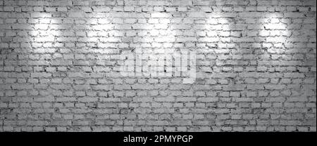 Empty white and gray old brick wall background, urban background, 3d illustration Stock Photo