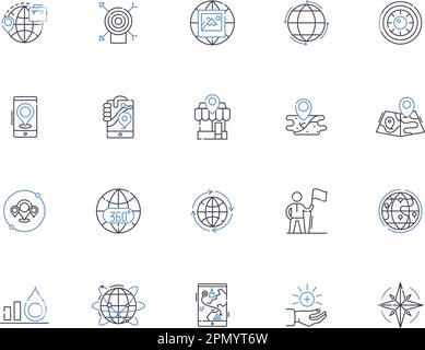 Maps and locations outline icons collection. Maps, Locations, Geography ...