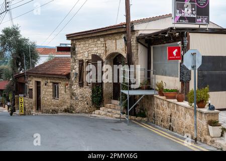 Polis Chrisochous, Cyprus, March 22, 2023 - Typical view over the narrow streets of the village Stock Photo