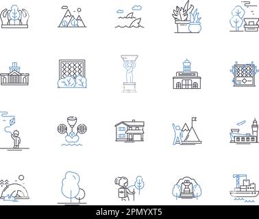 Smart garden outline icons collection. Smart, Garden, Automated, Intelligent, Connected, Planting, Watering vector and illustration concept set Stock Vector