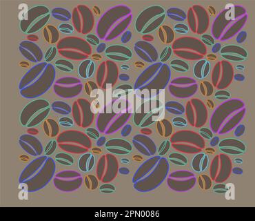 Here is a pastel colored coffee bean background image that is a vector. Stock Vector