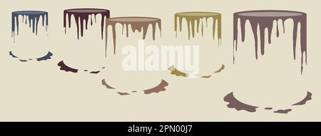 Buckets of paint are seen in an abstract image that is a vector image. Stock Vector