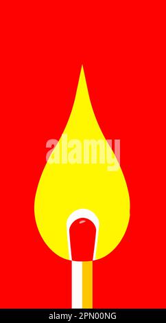 Here is a colorful graphic image of a burning match flame that is a vector. Stock Vector