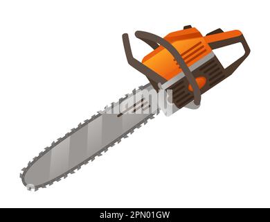 Gasoline chainsaw tool vector illustration isolated on white background Stock Vector