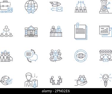 Department coworking outline icons collection. Deputy, Cowork ...