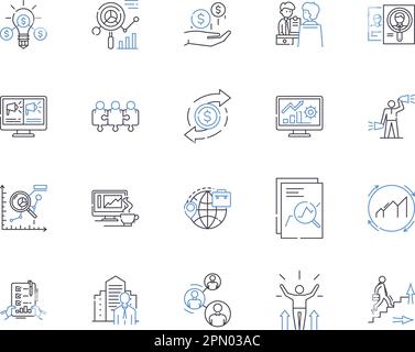Company advancement line icons collection. Growth, Development ...