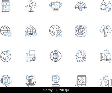 Maps and locations outline icons collection. Maps, Locations, Geography, Navigation, Survey, Mapping, GPS vector and illustration concept set. Local Stock Vector