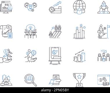 Work effectiveness line icons collection. Efficiency, Productivity ...