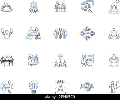 Staff outline icons collection. Personnel, Employees, Workers, Team ...