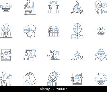 Gratification line icons collection. Satisfaction, Joy, Contentment ...
