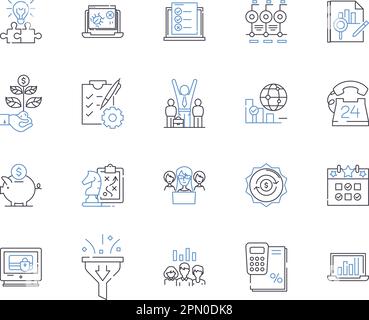 Social innovation outline icons collection. Social, Innovation, Entrepreneurship, Community, Change, Technology, Problem vector and illustration Stock Vector