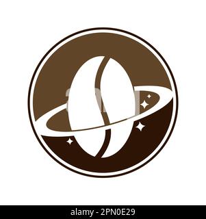planet coffee logo. Stock Vector