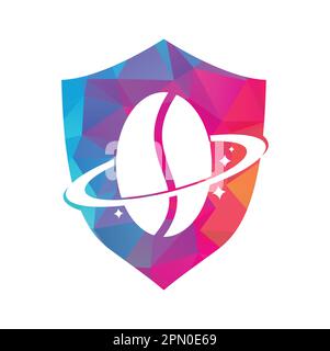 planet coffee logo. Stock Vector