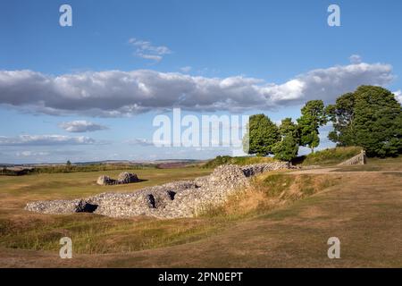 Ruins of Old Sarum cathedral in Salisbury on a summer afternoon, Wiltshire, England Stock Photo