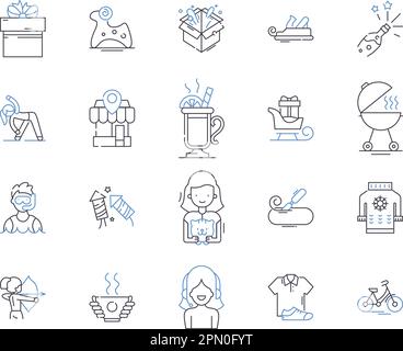 Art therapy outline icons collection. Art, Therapy, Painting, Drawing, Sculpting, Crafting, Music vector and illustration concept set. Creative Stock Vector