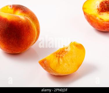 peaches on white Stock Photo