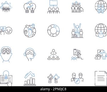 Department workmates outline icons collection. Colleagues, Coworkers, Teammates, Staff, Personnel, Associates, Peers vector and illustration concept Stock Vector