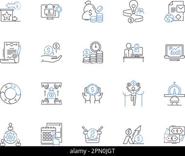 Budgeting outline icons collection. Financial, Planning, Saving ...