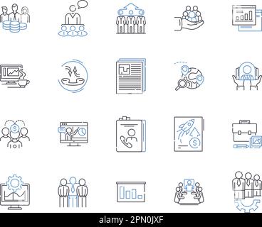 Department teamwork outline icons collection. Teamwork, Department ...