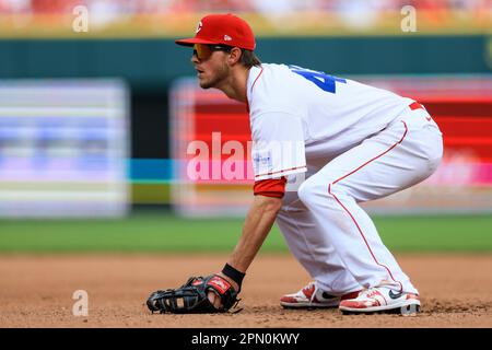 Cincinnati Reds' Wil Myers plays during the third inning of a baseball  game, Saturday, April 8, 2023, in Philadelphia. (AP Photo/Matt Rourke Stock  Photo - Alamy