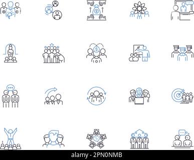 Settlement line icons collection. Compromise, Resolution, Negotiation ...