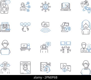 hybrid learning line icons collection. Flexibility, Blended ...