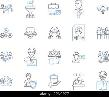 Proptech outline icons collection. Proptech, Real Estate, Innovation, Technology, AI, Digital, Automation vector and illustration concept set Stock Vector