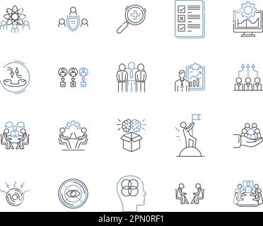 Department workmates outline icons collection. Colleagues, Coworkers, Teammates, Staff, Personnel, Associates, Peers vector and illustration concept Stock Vector