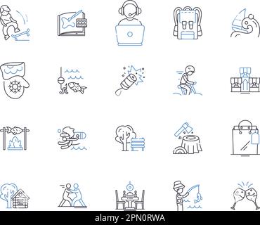 Art therapy outline icons collection. Art, Therapy, Painting, Drawing, Sculpting, Crafting, Music vector and illustration concept set. Creative Stock Vector
