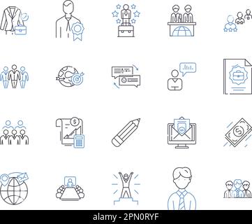 Talent acquisition outline icons collection. Recruiting, Hiring ...