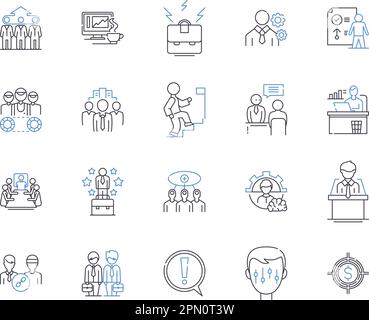 Proptech outline icons collection. Proptech, Real Estate, Innovation, Technology, AI, Digital, Automation vector and illustration concept set Stock Vector