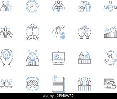 Supply chain team outline icons collection. Supply, chain, team ...