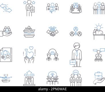 Administration and law outline icons collection. Administration, Law ...