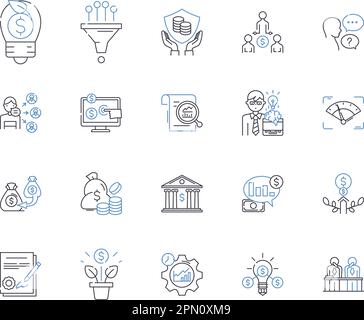Online stores outline icons collection. e-commerce, shopping, stores, online, marketplace, retail, shop vector and illustration concept set. outlet Stock Vector