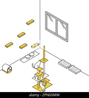 Noise problems in rental properties: Pets (cats), Vector Illustration Stock Vector