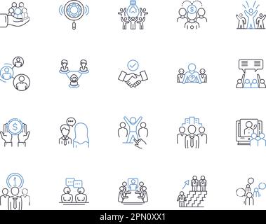 Talent acquisition outline icons collection. Recruiting, Hiring ...