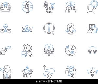 Top management outline icons collection. Leadership, Executives ...