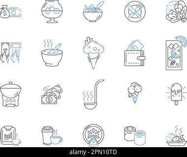 Cafe management outline icons collection. cafe, management, staff ...