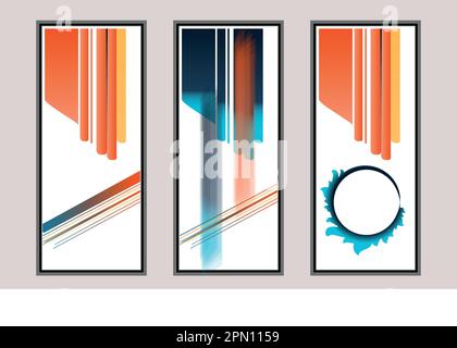 A trendy set of abstract creative Art minimal artistic compositions ideal for wall decoration, such as a postcard or brochure design, book cover vector Stock Vector