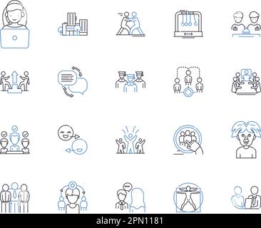 Gamification outline icons collection. Game, Play, Reward, Points, Quests, Leaderboard, Badge vector and illustration concept set. Achievement Stock Vector