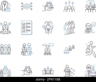 Coworkers outline icons collection. Colleagues, Collaborators ...