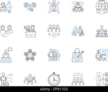 Management colleguages outline icons collection. Management, Colleges ...