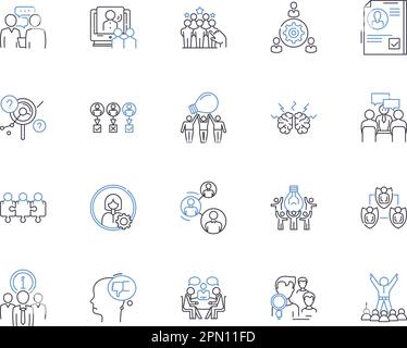 Staff members outline icons collection. Employees, Personnel ...