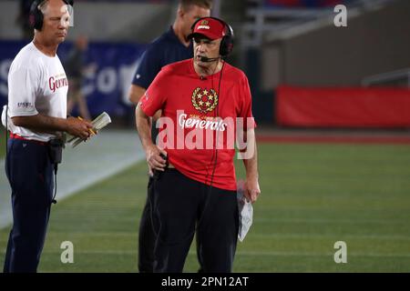 BIRMINGHAM, AL - APRIL 15: New Jersey Generals tight end Braedon Bowman  (80) during the USFL game between the Birmingham Stallions and the New  Jersey Generals on April 15th, 2023 at Protective