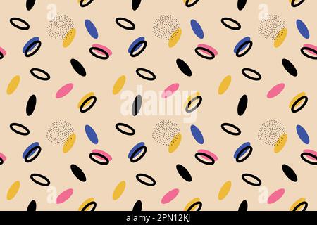 Modern colorful polka dots seamless pattern vector on a background of creative clipart logos symbols designs posters flyers clothing designs wrapping paper. Vector illustration Stock Vector