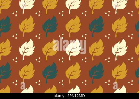 Autumn leaves for fashion desgin. Seamless pattern in a hand draw style. Vector Background for fabric, textile, wallpaper, poster, web site, card, gift wrapping paper . Vector illustration Stock Vector