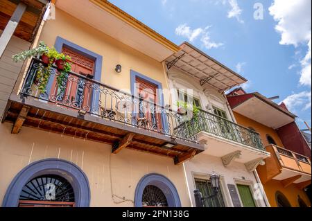 Panama City, Panama - April 1, 2023: Views of Panama City's amazing Old Quater. Stock Photo